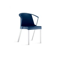 Cadeira Shine Com Braços Fixa Azul
