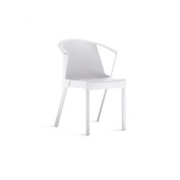 Cadeira Shine Com Braços Fixa Branca